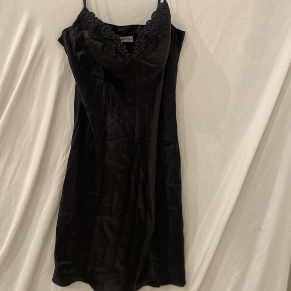 Victoria Secret Vintage Black Long midi silk slip dress Nightgown - Picture 5 of 8